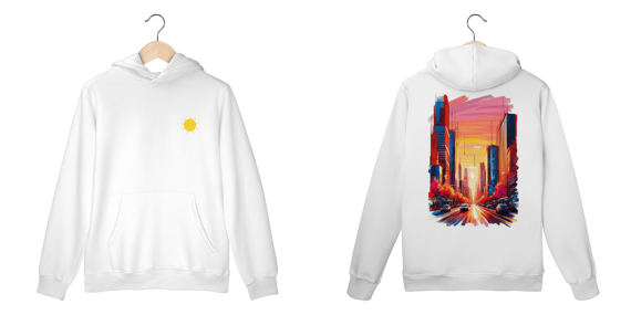 Moletom canguru branco tecido de alta qualidade 