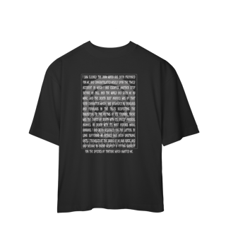 Nome do produtoCamiseta Gótica Literária Wednesday Addams (Oversized - Estampa Frente e Verso V2)