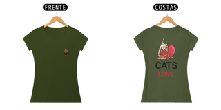 Nome do produto Camiseta Baby Love Cats Stare