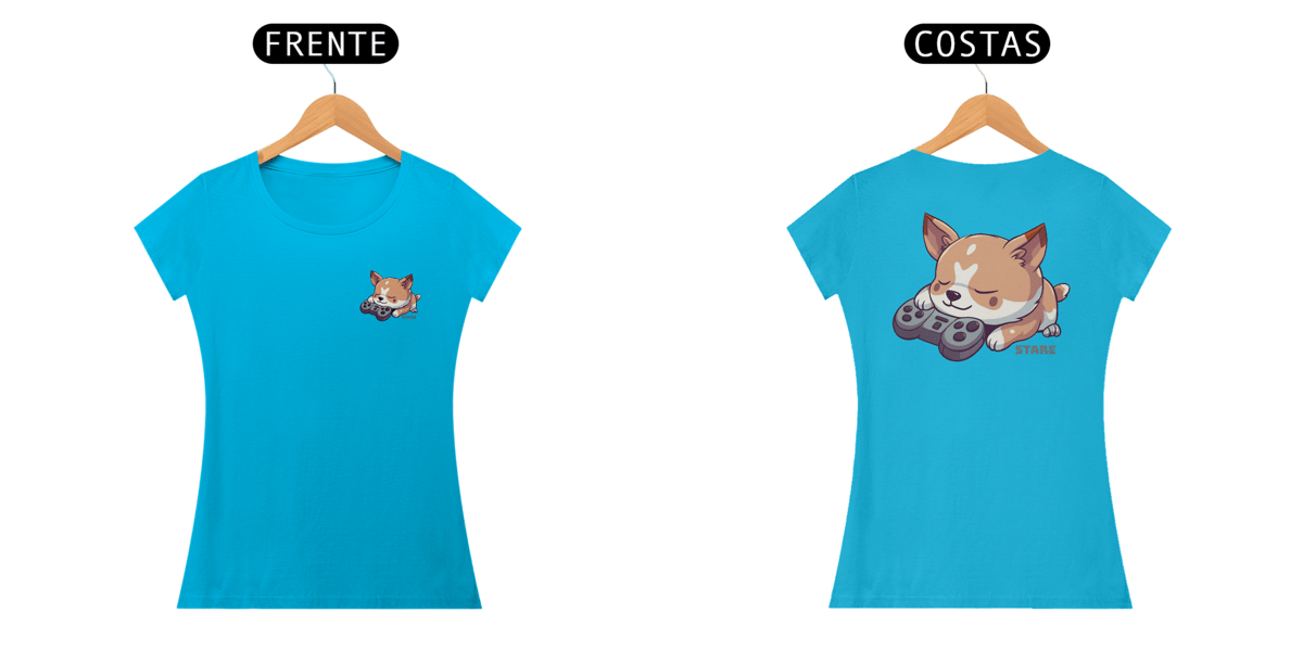 Nome do produto: Camiseta Baby Look Dog Game