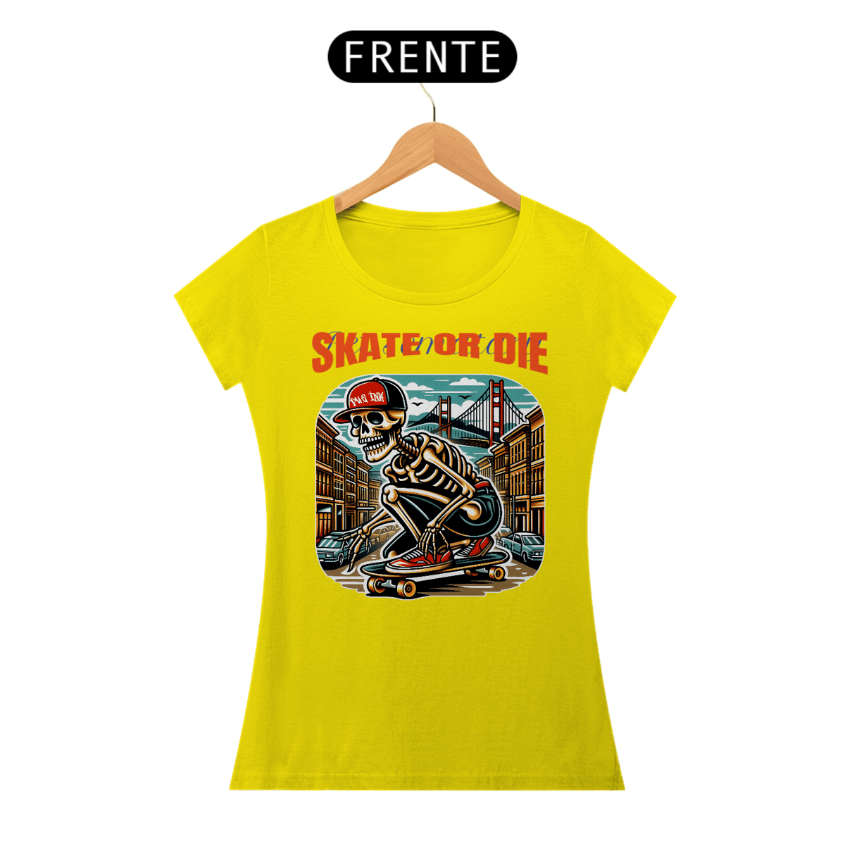 Nome do produto: Baby Look Skate Skull