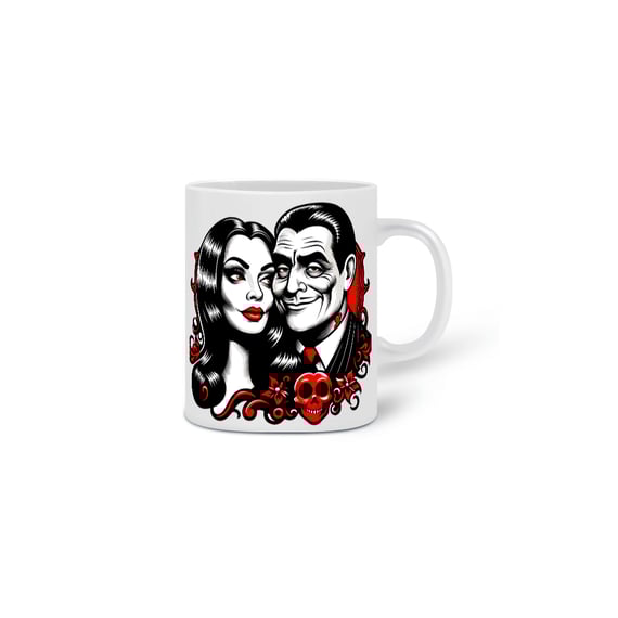 Caneca Gomez e Morticia dele.