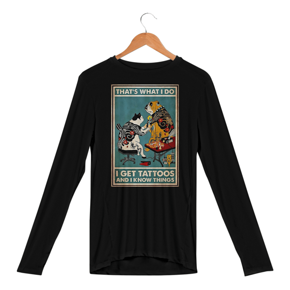 Camisa Manga Longa UV Cat Tattoo Artist