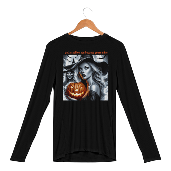 Camisa Manga Longa UV Bruxa Halloween