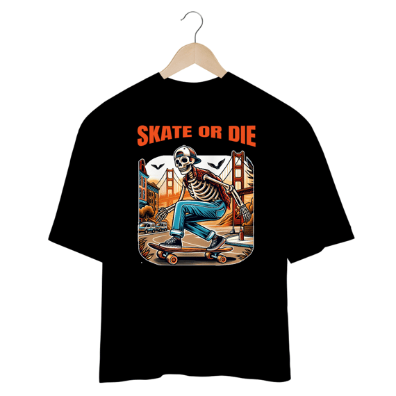 Camiseta Oversized Skate Skull