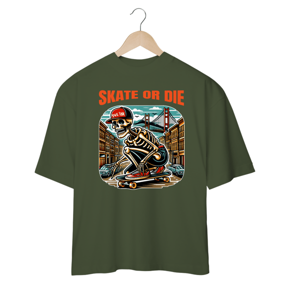 Camiseta Oversized Skate Skull