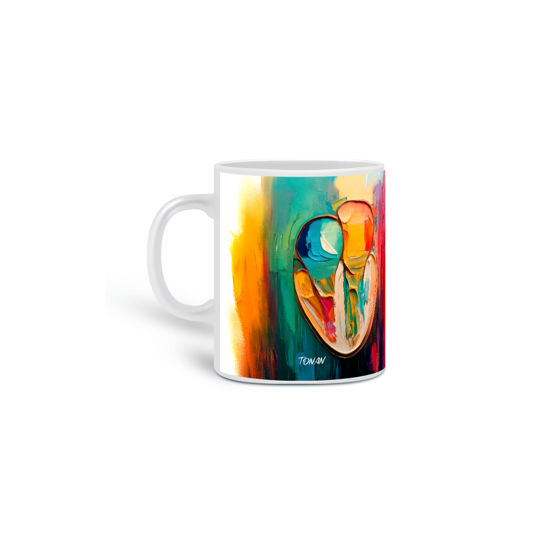 Nome do produto: CANECA PARCERIA - CORAÇÃO QUATRO CÂMERAS 