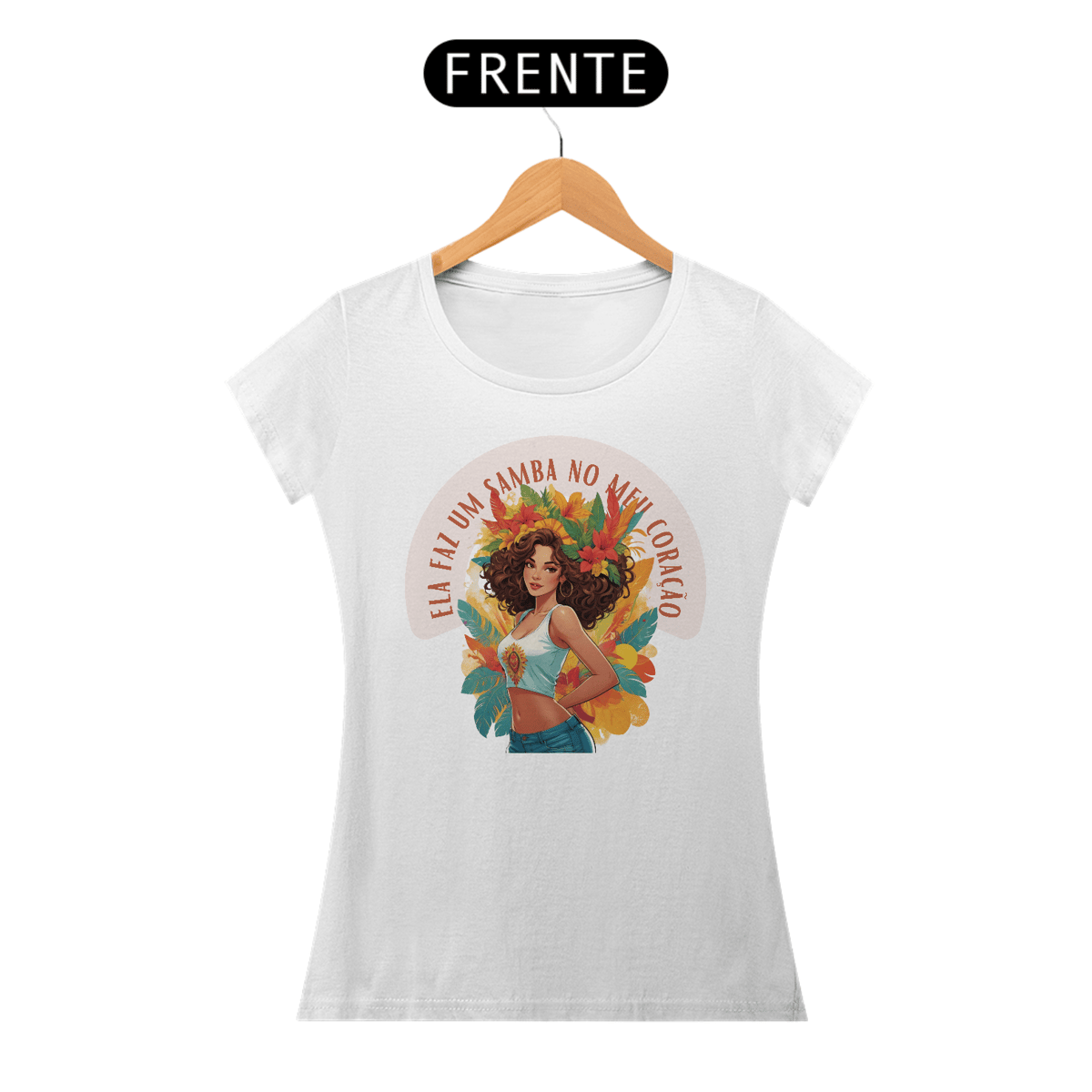 Nome do produto: Baby Look Ela Faz Um Samba