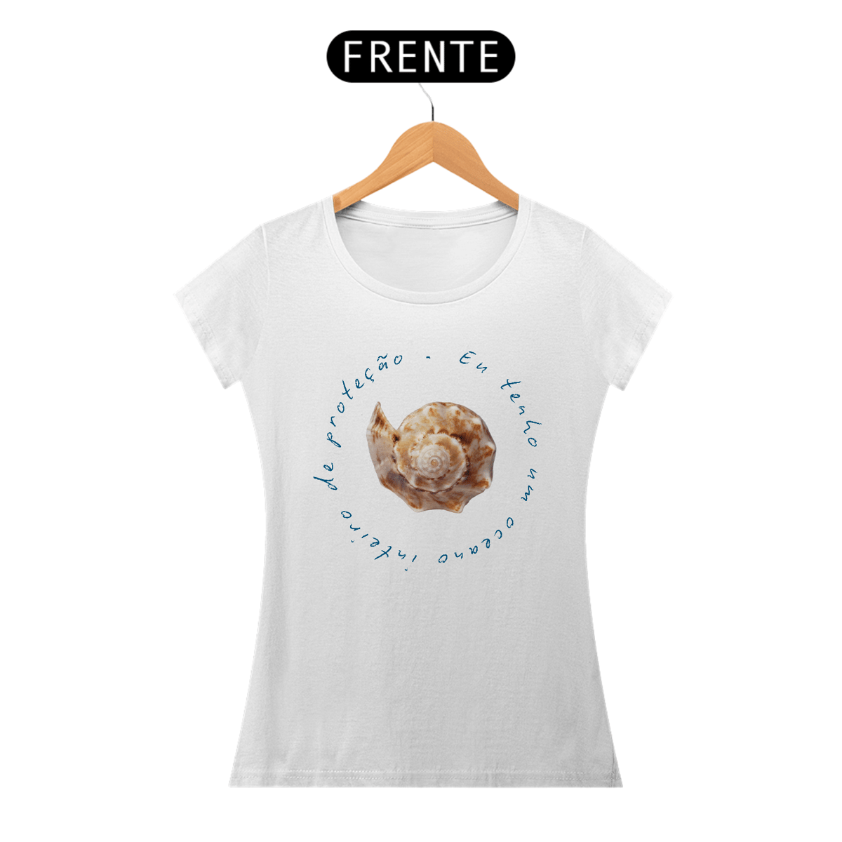 Nome do produto: Baby Look Oceano de Proteção Concha Espiral