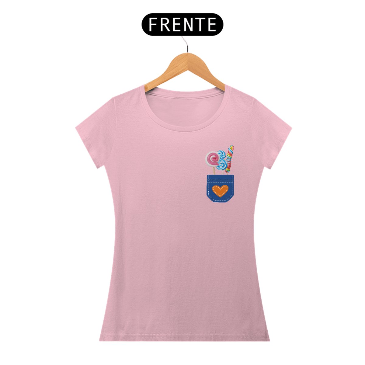 Nome do produto: Baby Look Bolso de Pirulito