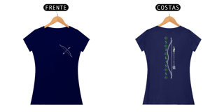 Nome do produto Camiseta Oxóssi - O Caçador de uma flecha só - Tecidos Escuros - Feminina