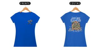 Nome do produto Camiseta Xangô - Venham Saudar o Rei - Tecidos Escuros - Feminina