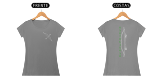 Nome do produto Camiseta Oxóssi - O Caçador de uma flecha só - Tecidos Escuros - Feminina