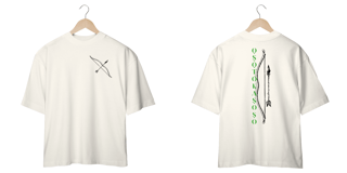 Nome do produto Oxóssi - O Caçador de uma flecha só - Camiseta Oversized - Tecidos Claros