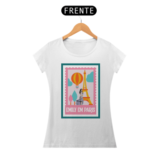 Nome do produtoCamiseta Emily em Paris Feminina Branca, Rosa e Cinza