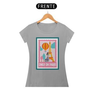 Nome do produtoCamiseta Emily em Paris Feminina Branca, Rosa e Cinza