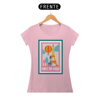 Nome do produtoCamiseta Emily em Paris Feminina Branca, Rosa e Cinza
