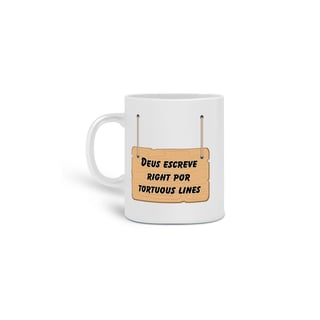 Nome do produto Caneca Deus Escreve Right por Tortuous Lines