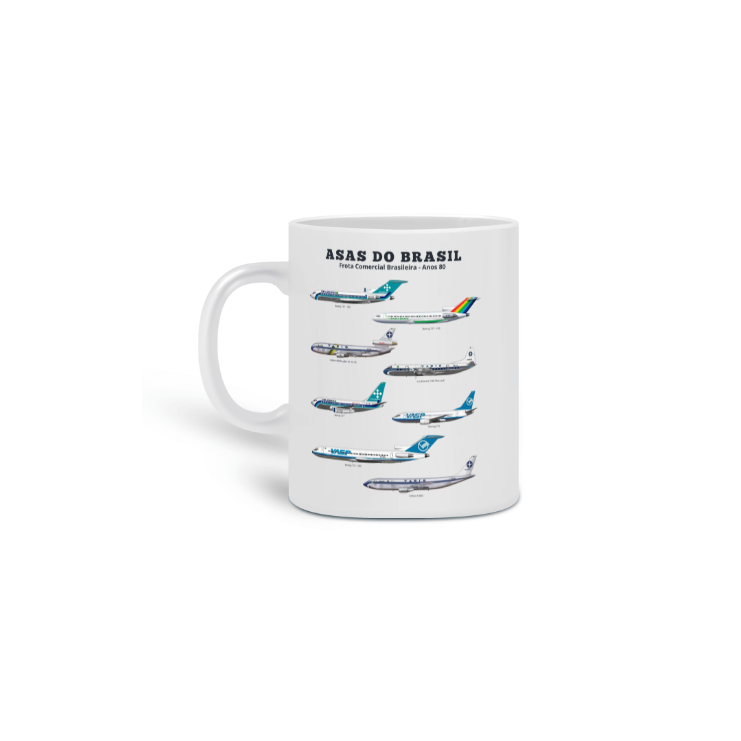 Caneca Asas do Brasil | Aviação Comercial Anos 80 – Edição Retrô