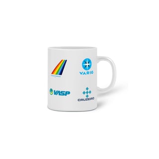 Nome do produto Caneca Asas do Brasil | Aviação Comercial Anos 80 – Edição Retrô