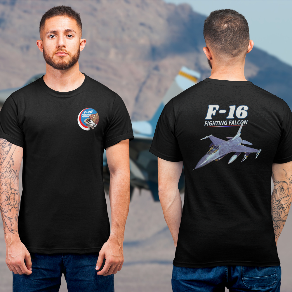 Nome do produto: Camiseta F-16 Falcon | Caça Militar USAF Estilosa