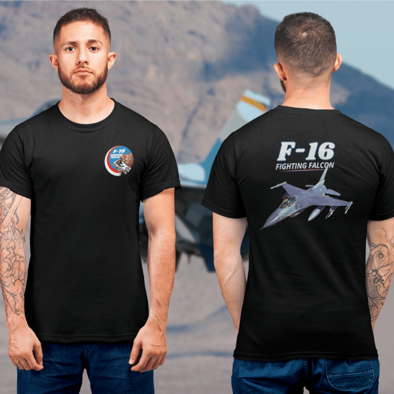 Camiseta F-16 Falcon | Caça Militar USAF Estilosa
