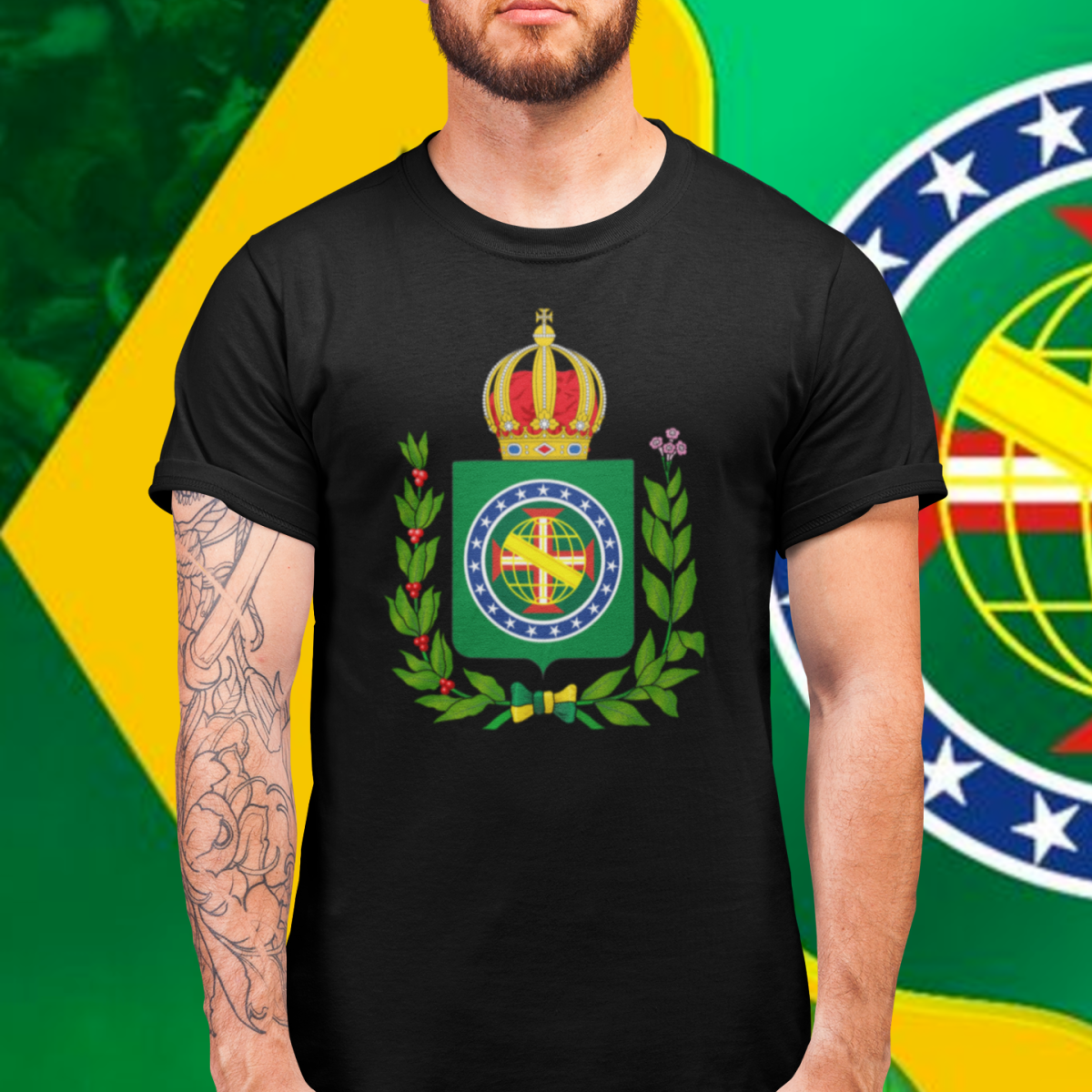 Nome do produto: Camiseta Brasão Brasil Império | História e Tradição
