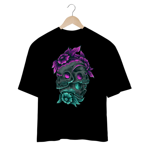 SKULL AND FLOWERS - OVERSIZE