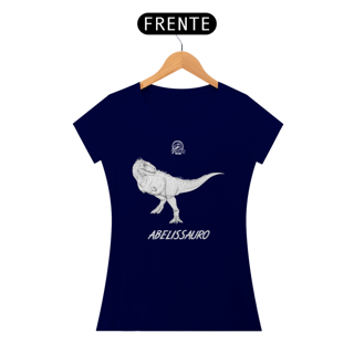 Nome do produto Camiseta Feminina Abelissauro | Ilustração por Leandro Sanches