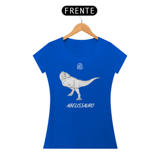 Nome do produto Camiseta Feminina Abelissauro | Ilustração por Leandro Sanches