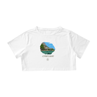 Nome do produto Camisa Cropped - Espinossauro em Cor | Ilustração por Leandro Sanches