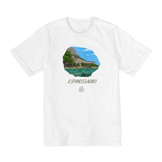 Nome do produto Camiseta Infantil (2 a 8 anos) Espinossauro em Cor | Ilustração por Leandro Sanches