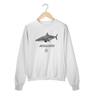 Nome do produto Moletom Fechado Megalodon em Cor | lustração por Leandro Sanches