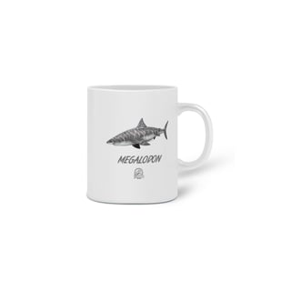 Nome do produto Caneca Megalodon em Cor | Ilustração por Leandro Sanches