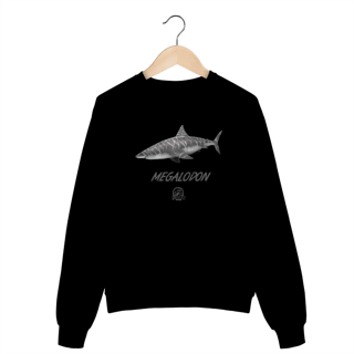 Nome do produto Moletom Fechado Megalodon em Cor | lustração por Leandro Sanches