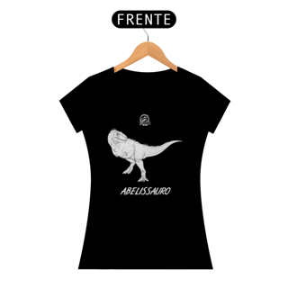 Nome do produto Camiseta Feminina Abelissauro | Ilustração por Leandro Sanches