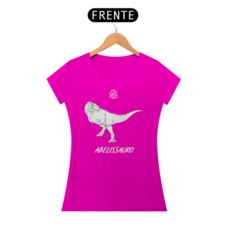 Nome do produto Camiseta Feminina Abelissauro | Ilustração por Leandro Sanches