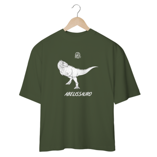 Nome do produto Camiseta Oversized Abelissauro | Ilustração por Leandro Sanches