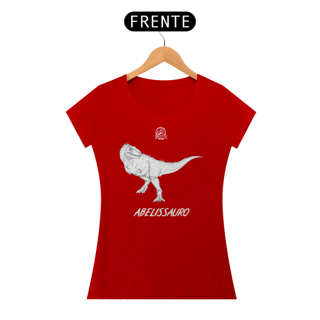 Nome do produto Camiseta Feminina Abelissauro | Ilustração por Leandro Sanches
