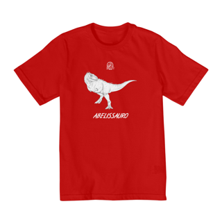 Nome do produto Camiseta Infantil (10 a 14 anos) Abelissauro | Ilustração por Leandro Sanches
