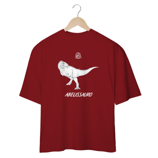 Nome do produto Camiseta Oversized Abelissauro | Ilustração por Leandro Sanches