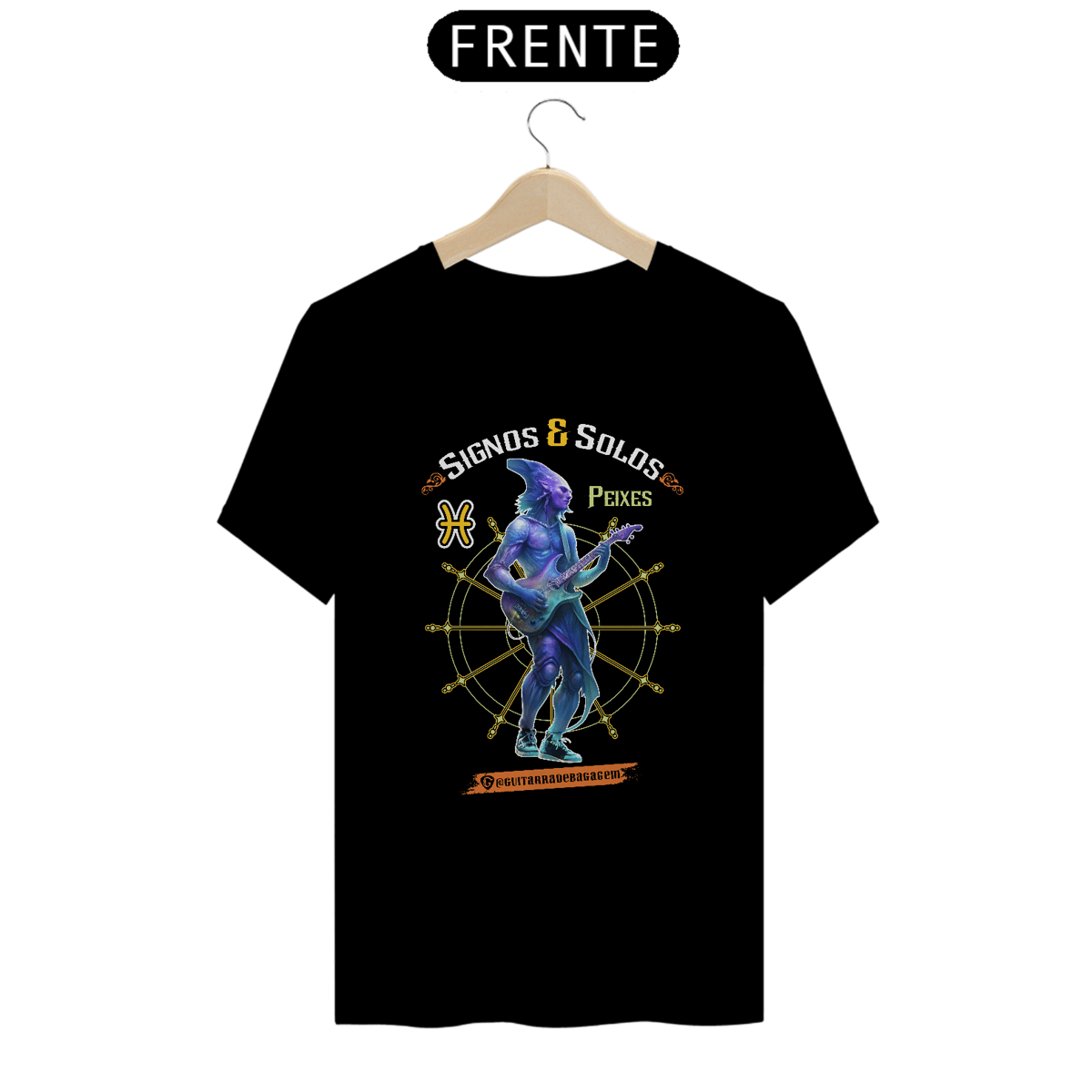Nome do produto: Camiseta Signos e Solos - Peixes Versão Masculina Dark