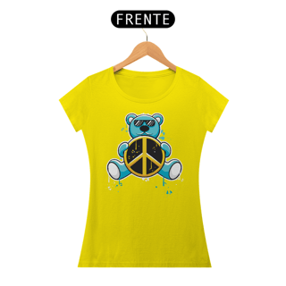 Nome do produto Camiseta Feminina Urso Símbolo Paz E Amor