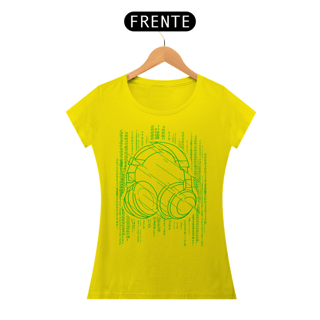 Nome do produto Camiseta Feminina Códigos Música