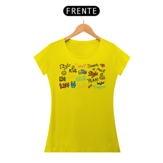 Nome do produto Camiseta Feminina Graffiti Elementos