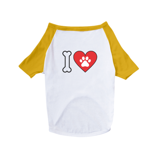 Nome do produto Camiseta Pet Cães / Coração