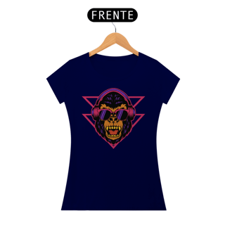 Nome do produto Camiseta Feminina Macaco de Fone