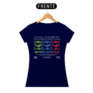 Nome do produto Camiseta Feminina Caveiras Colorful
