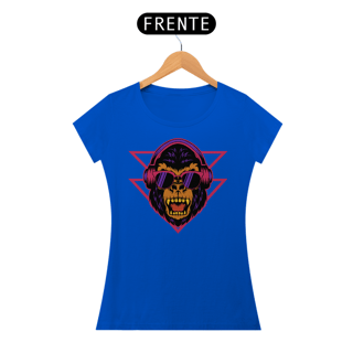 Nome do produto Camiseta Feminina Macaco de Fone