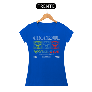 Nome do produto Camiseta Feminina Caveiras Colorful